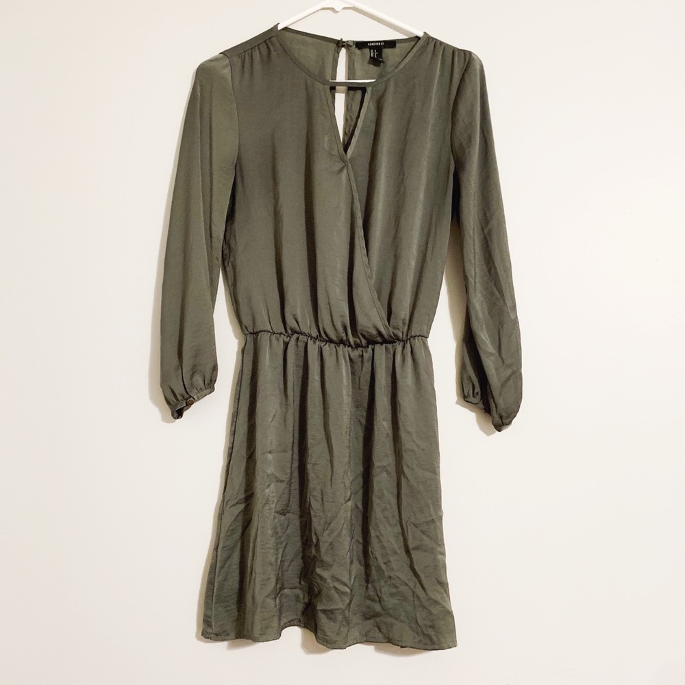 Surplice Green Dress